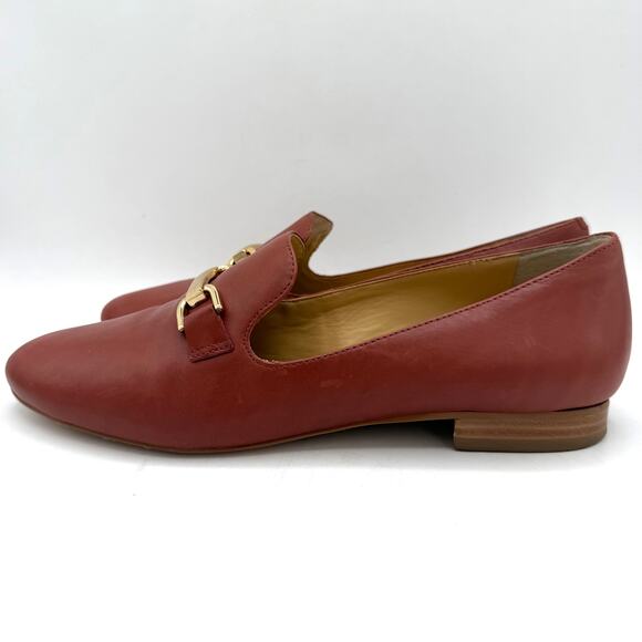 Talbots Women’s Cognac Leather Loafers 8.5M Horsebit Slip-On Flats AS IS - Picture 4 of 12